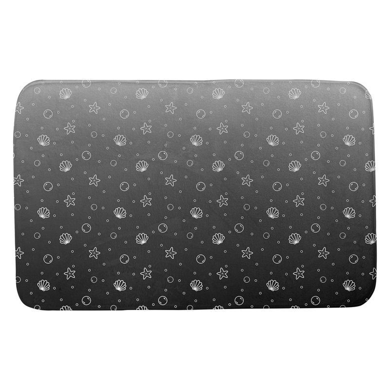 Tapis pour salle de bain coquillage Mcguigan, l 21 po x L 34 po, Noir