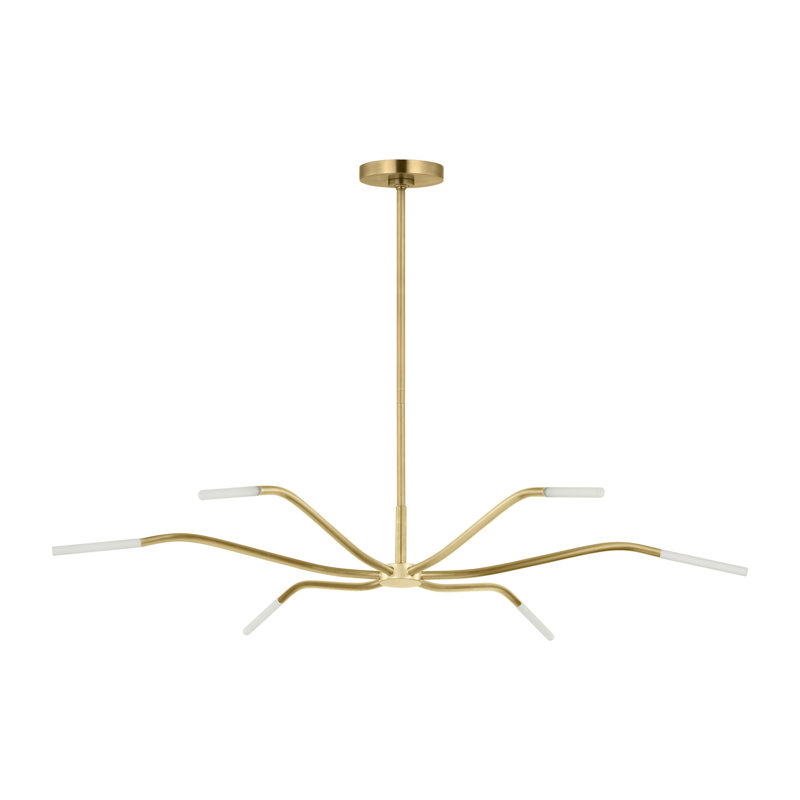 Lajos LED Chandelier, 4.5" H x 38.9" W x 38.9" D, Hand-Rubbed Antique Brass, 6 Lights
