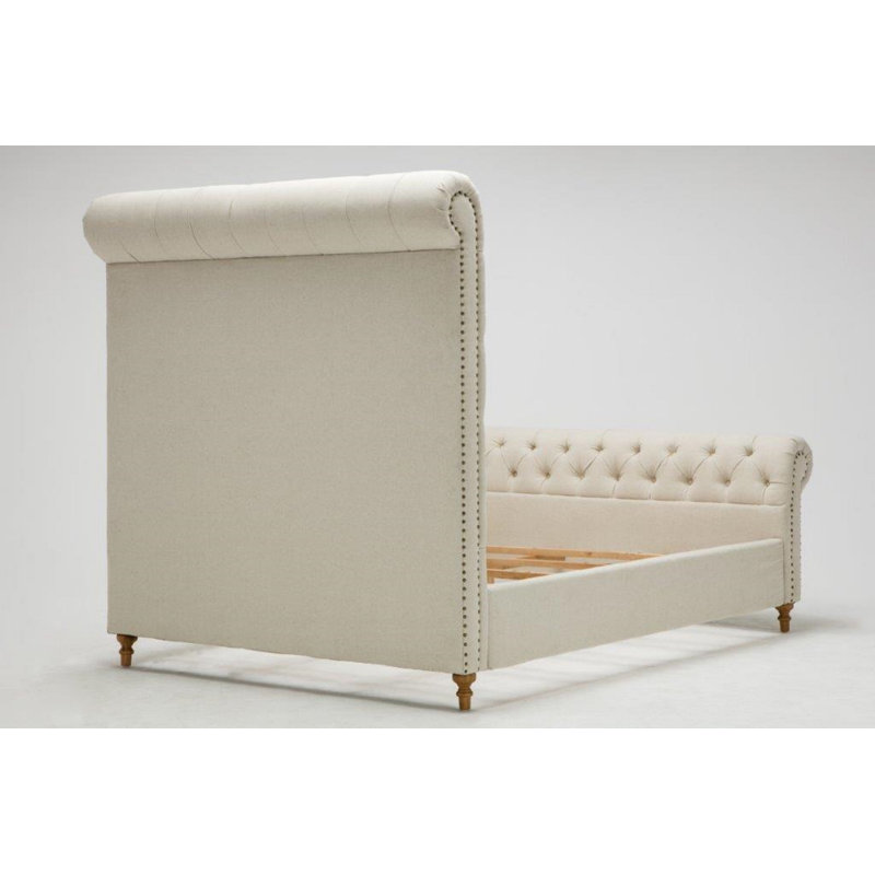Yearsley Upholstered Slat Bed, Cream
