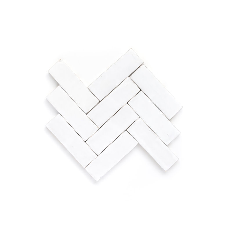 Zellige Blanc Neige 2 x 6, Blanc