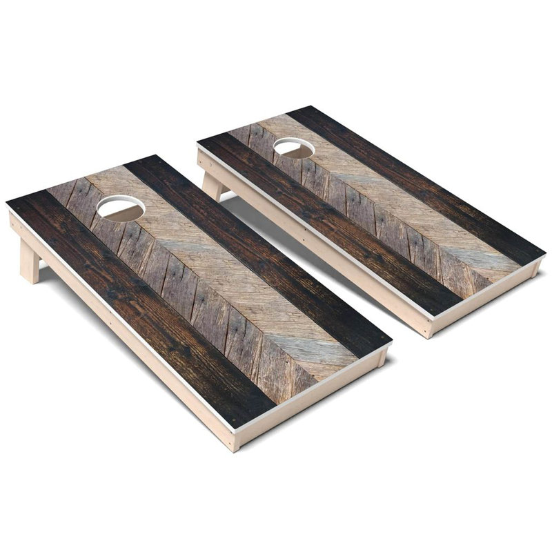 Ensemble de planche de jeu de cornhole rustique, Ajouter des lumières DEL