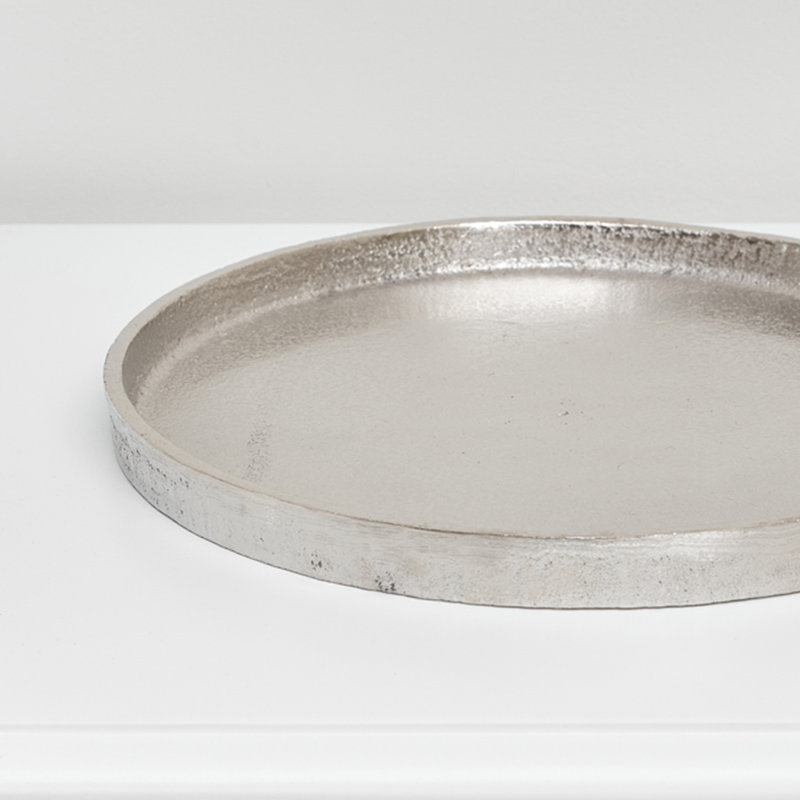Almonor Metal Tray, 2cm H x 25.5cm W x 25.5cm D, Antique Gold