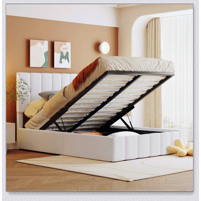 Upholstered Platform Bed With A Hydraulic Storage System