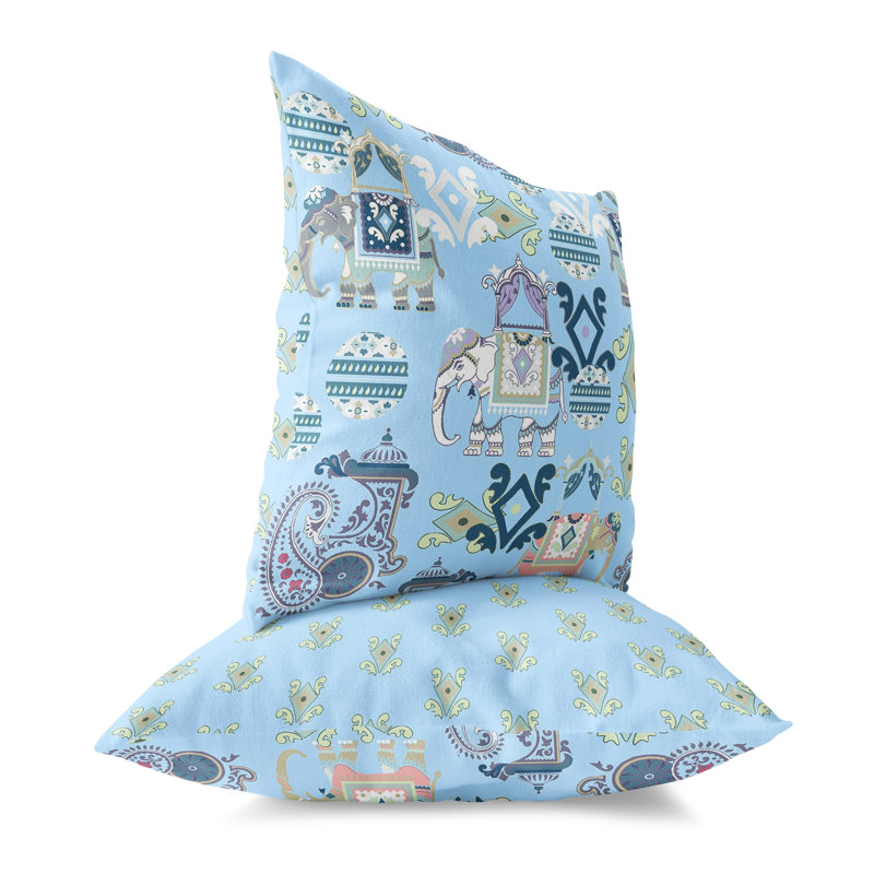 Housse et insert de coussin décoratif intérieur / extérieur en mélange de polyester Juleah, 16 po x 16 po, Blanc