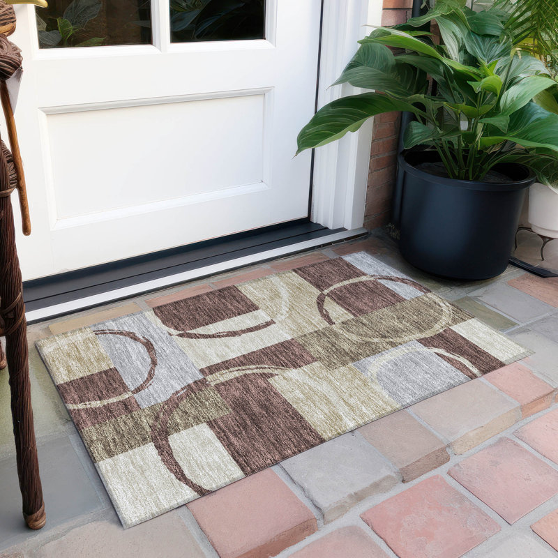 Tapis rectangulaire Aleh avec envers antidérapant, Rectangle 1 pi 8 po x 2 pi 6 po