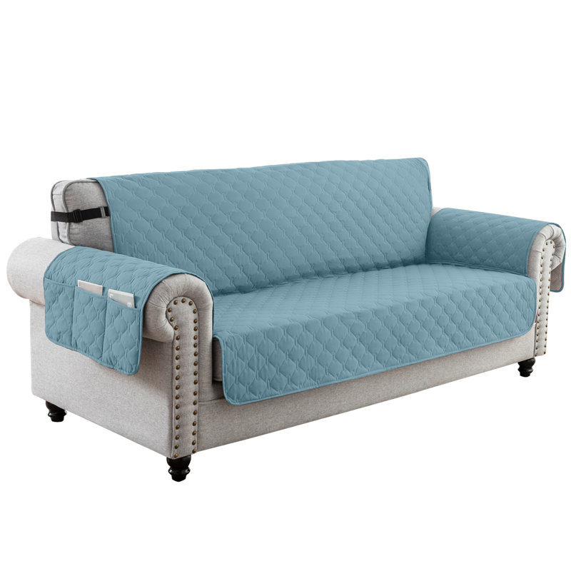 Housse pour canapé à coussins carrés/rectangulaires, H 75 po x l 100 po, gris