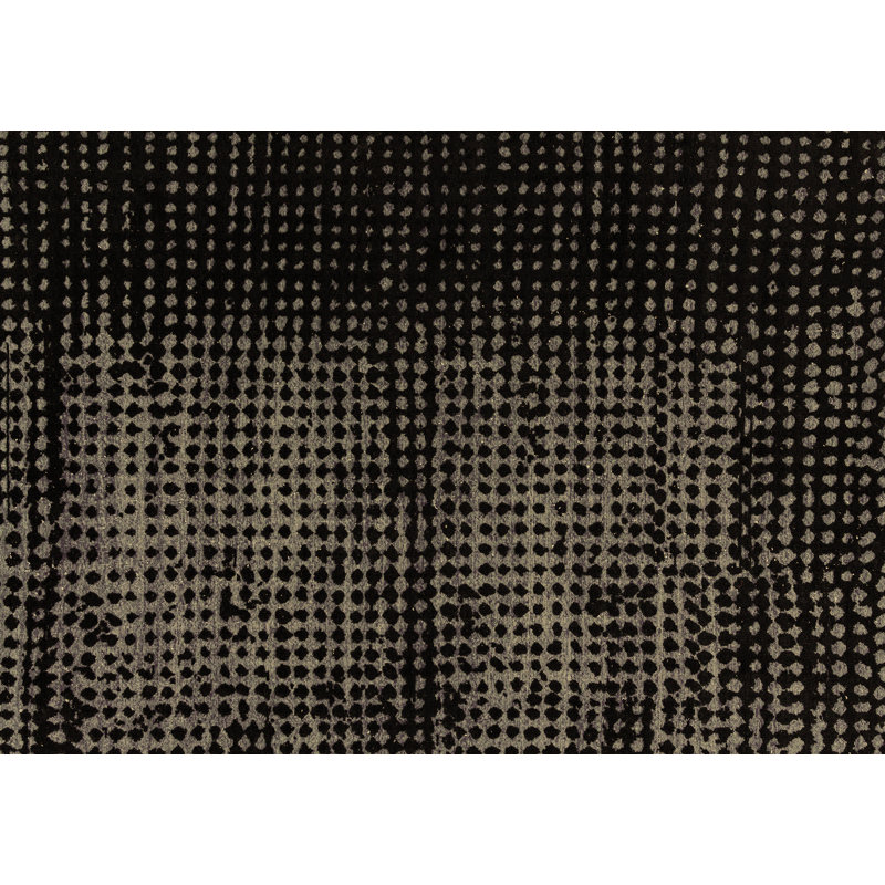 Tapis oriental brun / noir en laine et polyester tissé à la machine Zilynn, Rectangle 3 pi x 5 pi