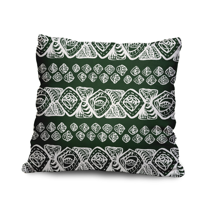 Housse de coussin en coton carrée/insert, Vert foncé, 20 po X 20 po