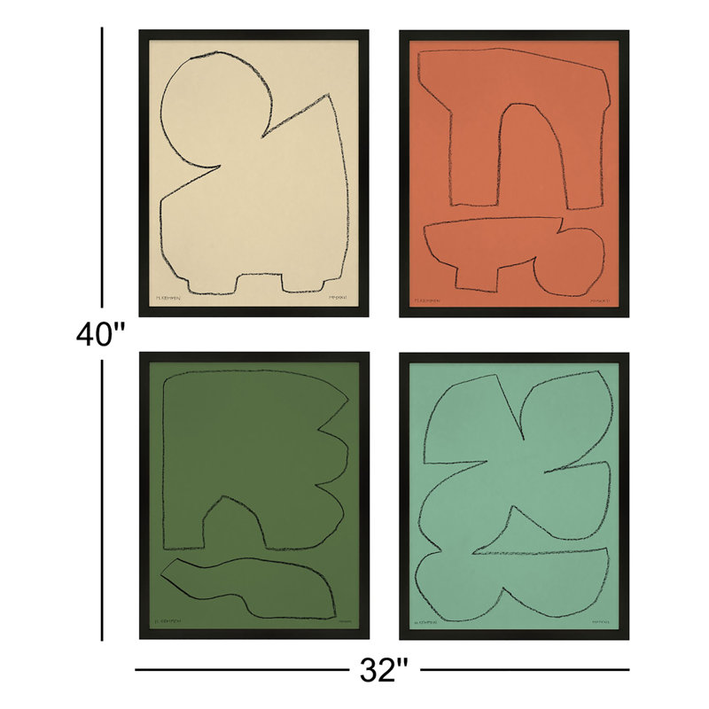 Earth 1, Set Of 4 Print by Michael Kempen, Black, 40" H x 32" W x 1.25" D