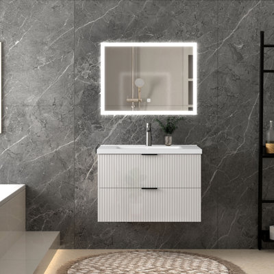 790mm Single Bathroom Vanity with Integrated Ceramic Basin