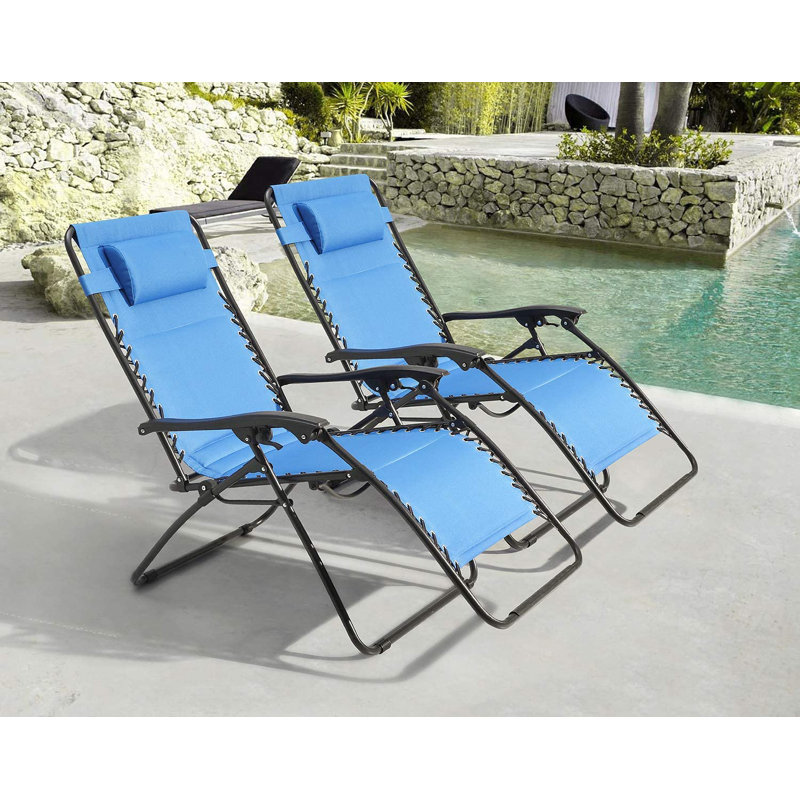 Fauteuil inclinable zéro gravité avec coussin Aava, Bleu