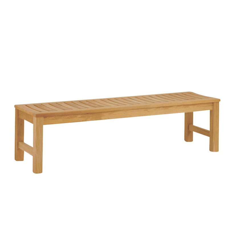 Waverly Outdoor Teak Dining Bench, 16.5” H x 60” W x 17” D
