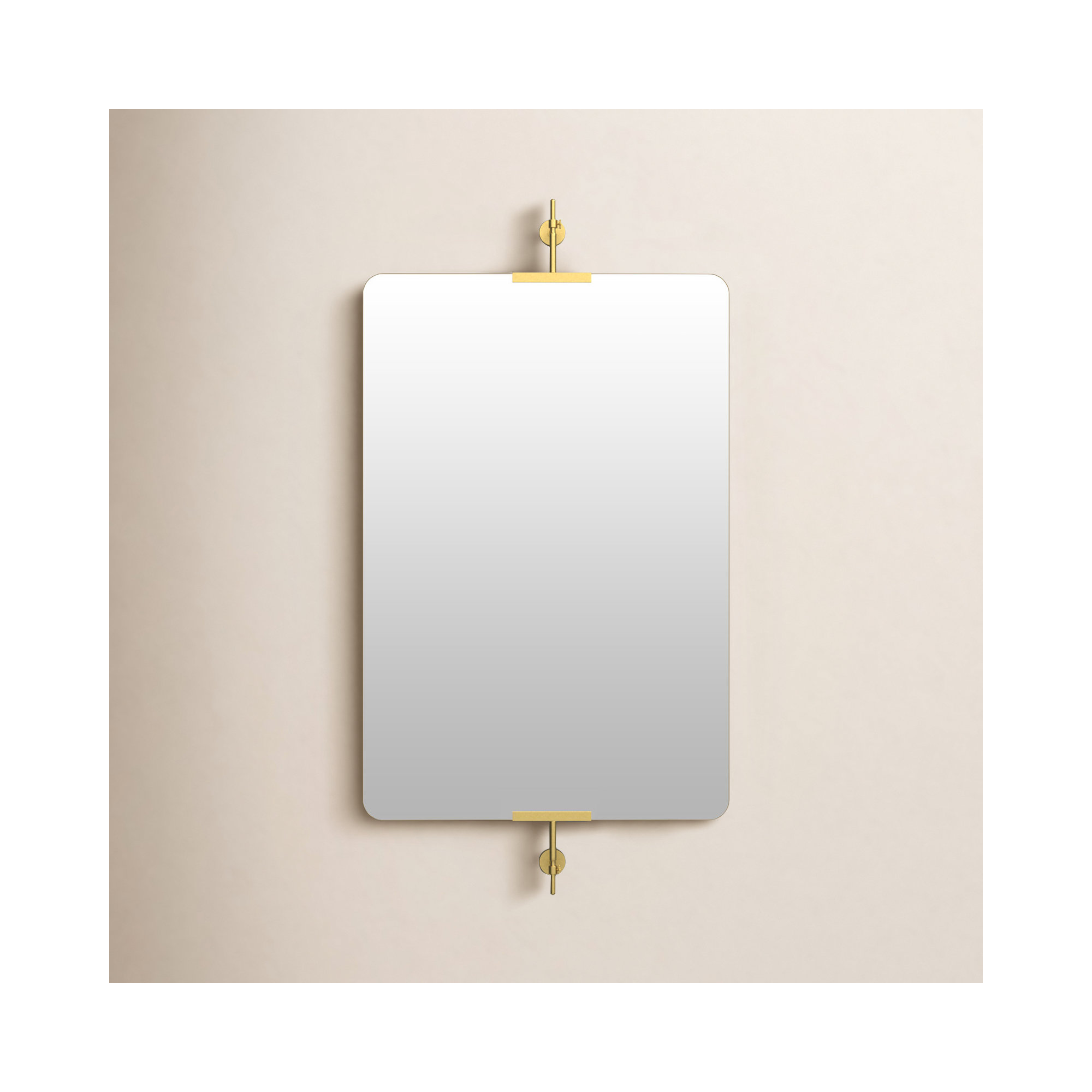 Guava Metal Rectangle Mirror, 46" x 24", Gold
