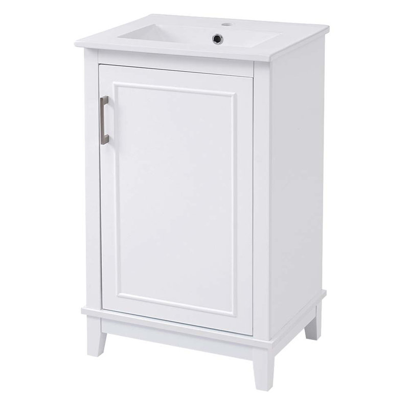 Meuble-lavabo simple 15,5 po avec comptoir, Blanc