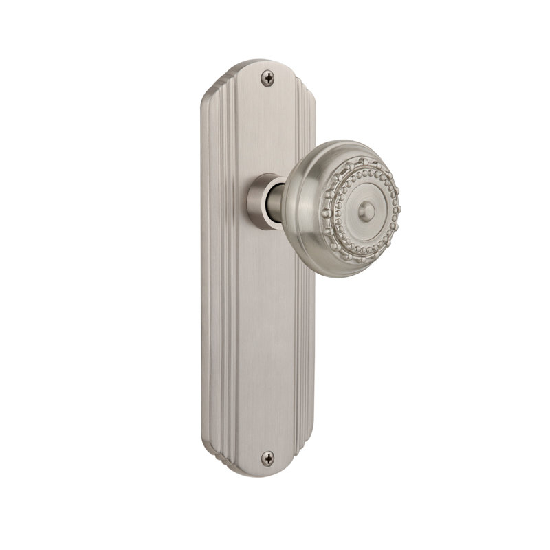 Deco Plate with Meadows Door Knob, Satin Nickel, 2 3/8