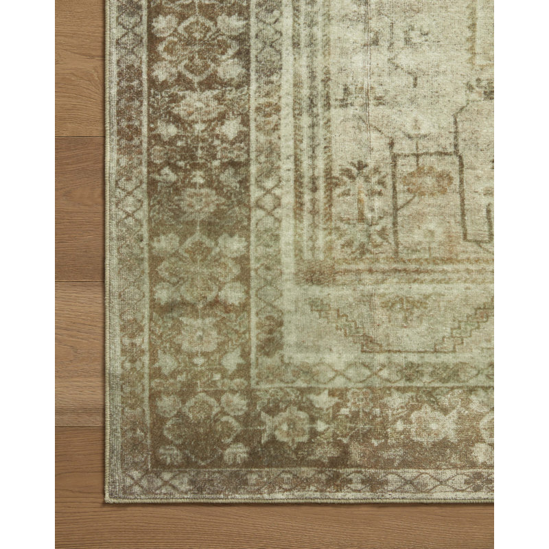 Natural and Granite Washable Rectangular 7'6" x 9'6" Area Rug