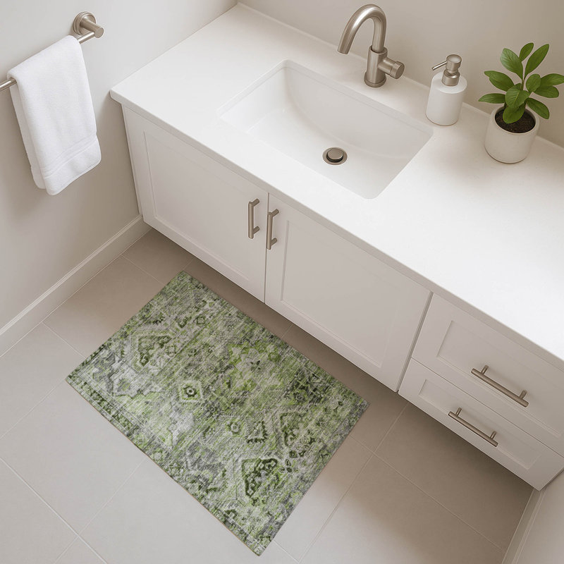 Premium Machine Washable Varasteh AMF1664 Global Rug, Rectangle 1'8" x 2'6"