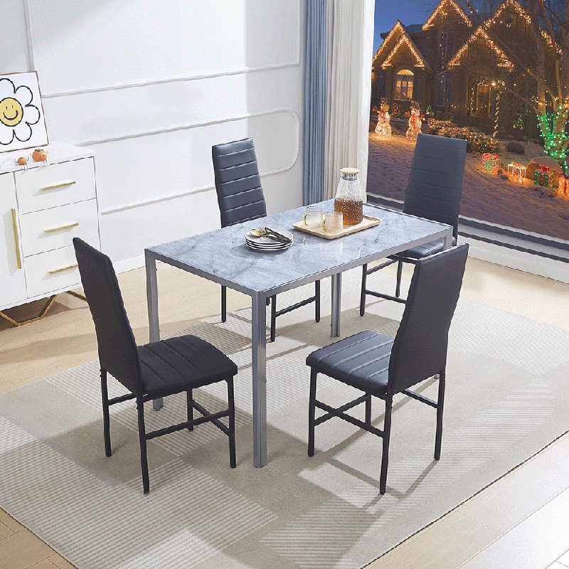 4 - Person Dining Set, Black, Grey