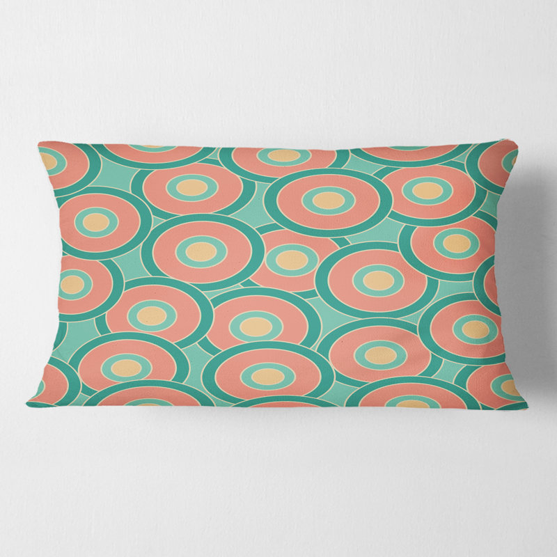 Coussin décoratif rétro imprimé circulaire VI - Mid-Century