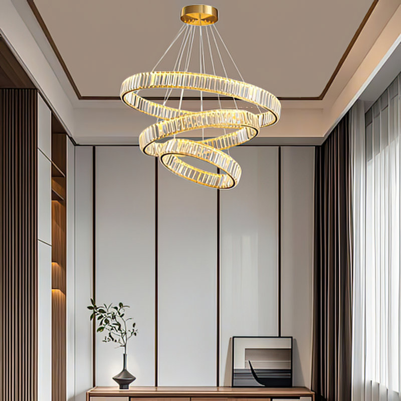 Luminaire suspendu en cristal 3 lumières à DEL