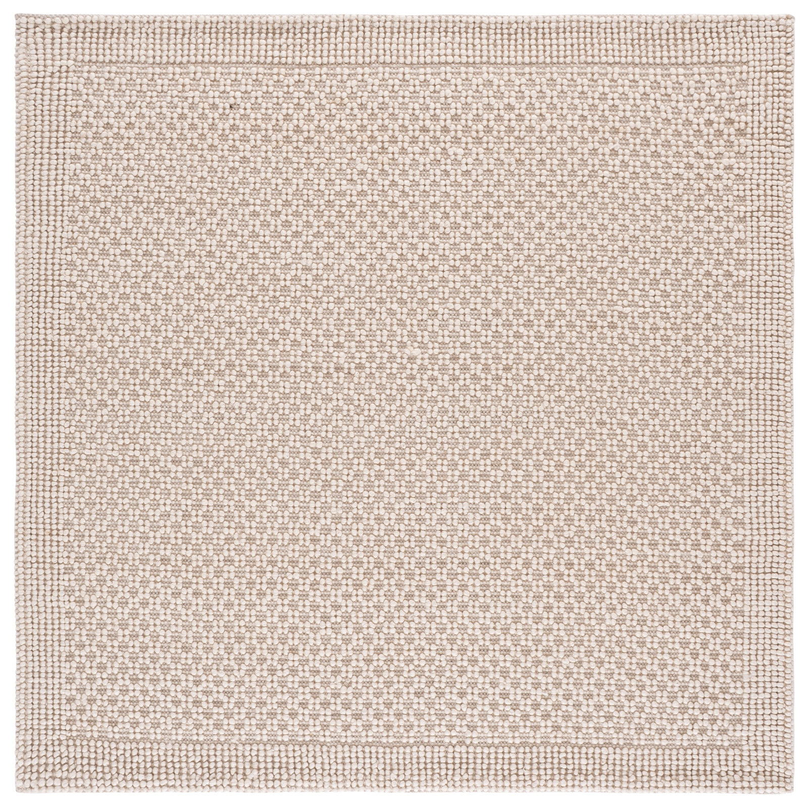 Hand-Woven Geometric Wool Rug, Square 6'