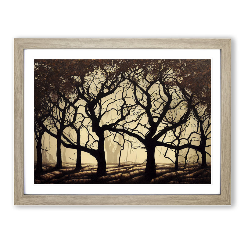 Awesome Tree Forest - Framed Print, 46cm H x 64cm W x 2cm D, Oak