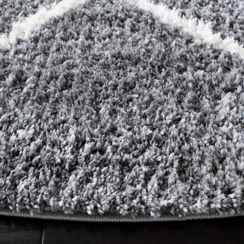 Poulsen Shag 500 Performance Geometric Rug, Round 6'7"