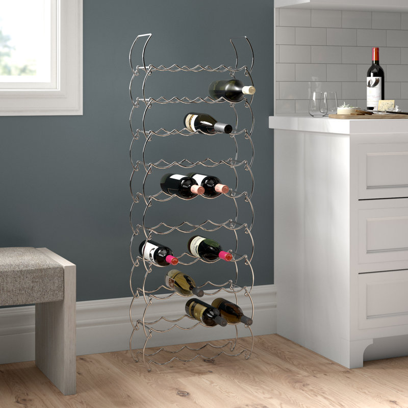 Floor Wine Bottle Rack in Chrome