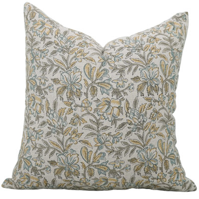 Floral Cotton Indoor/Outdoor Pillow Cover