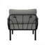 Ensemble de patio en tissu et finition noire (1 fauteuil avec accoudoirs, 1 repose-pieds)-1575168346