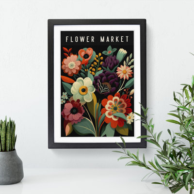 Contemporary Flower Market Exhibition No.8 - Single Picture Frame Print on Wood