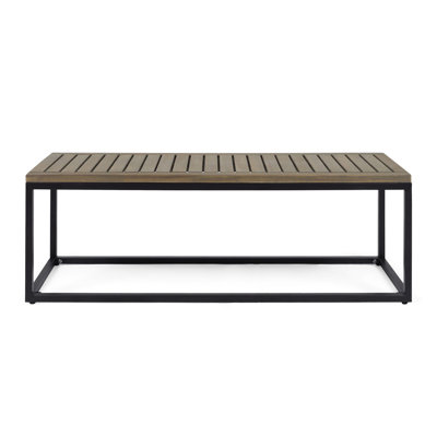 Jeco Industrial Wood And Metal Bench Outdoor Bench Garden Bench Outdoor Garden Bench Outside Bench by Red Barrel Studio