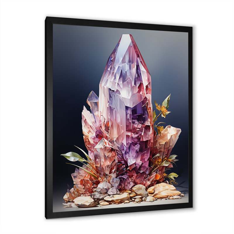 Spiritual Stone Quartz II sur toile, Cadre photo noir, H 32 po x l 16 po x P 1 po
