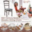 Ensemble de 2 chaises de cuisine en bois rembourrées en lin