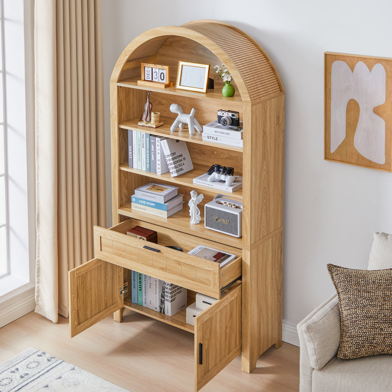 Bibliothèque de rangement arquée 73,6 "