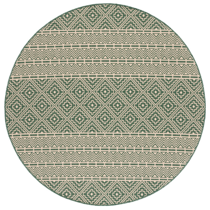 Tapis d'intérieur / extérieur Courtyard Performance Southwestern, Rond 6 pi 7 po