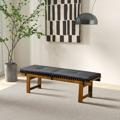 Banc Lucia en similicuir noir