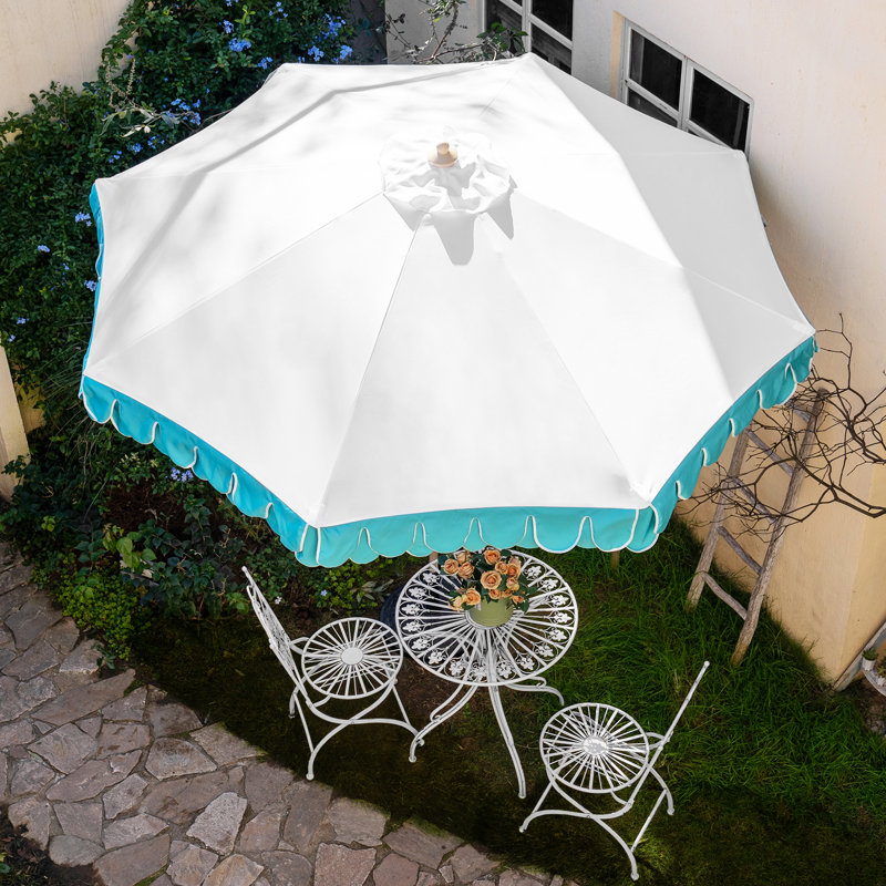 Parasol Adahir 108 avec contrepoids inclus, Bleu, Beige