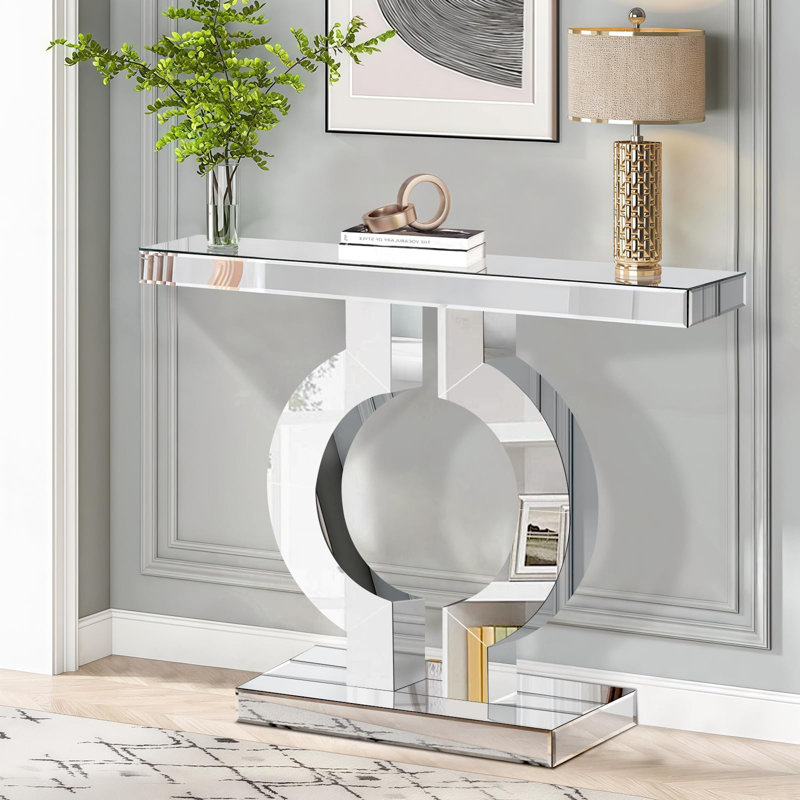100cm Glass Top Console Table