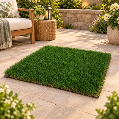 2x3FT Artificial Grass Turf, Outdoor Runner With Drainage, Thick Pile For Patio, Balcony, Garden, 1.38in Pile Height
