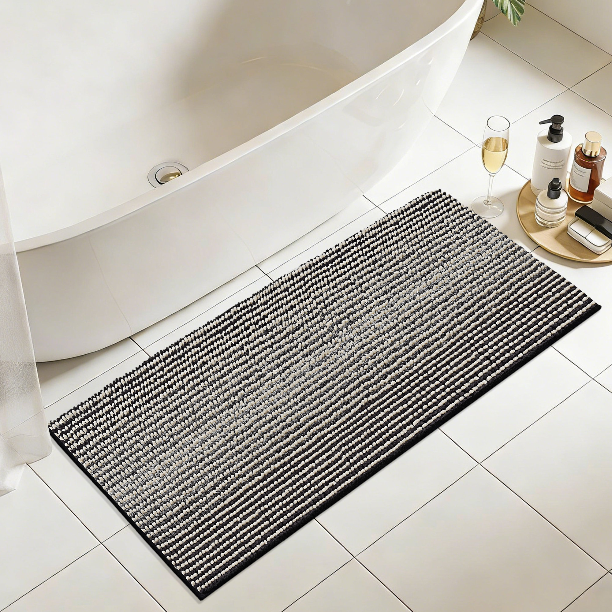 Ebern Designs Bathroom Rugs, Extra Soft Absorbent Chenille Bath Rugs ...