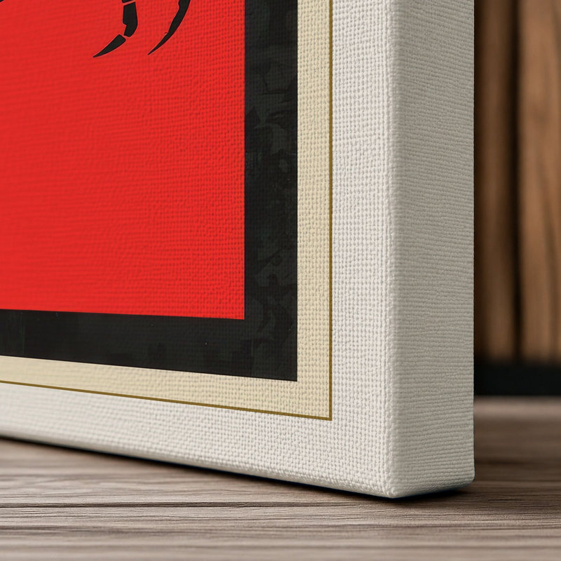 Bold Crab Art Deco - Wrapped Canvas, 18x12 - 45.7 x 30.5 cm, Cream Border