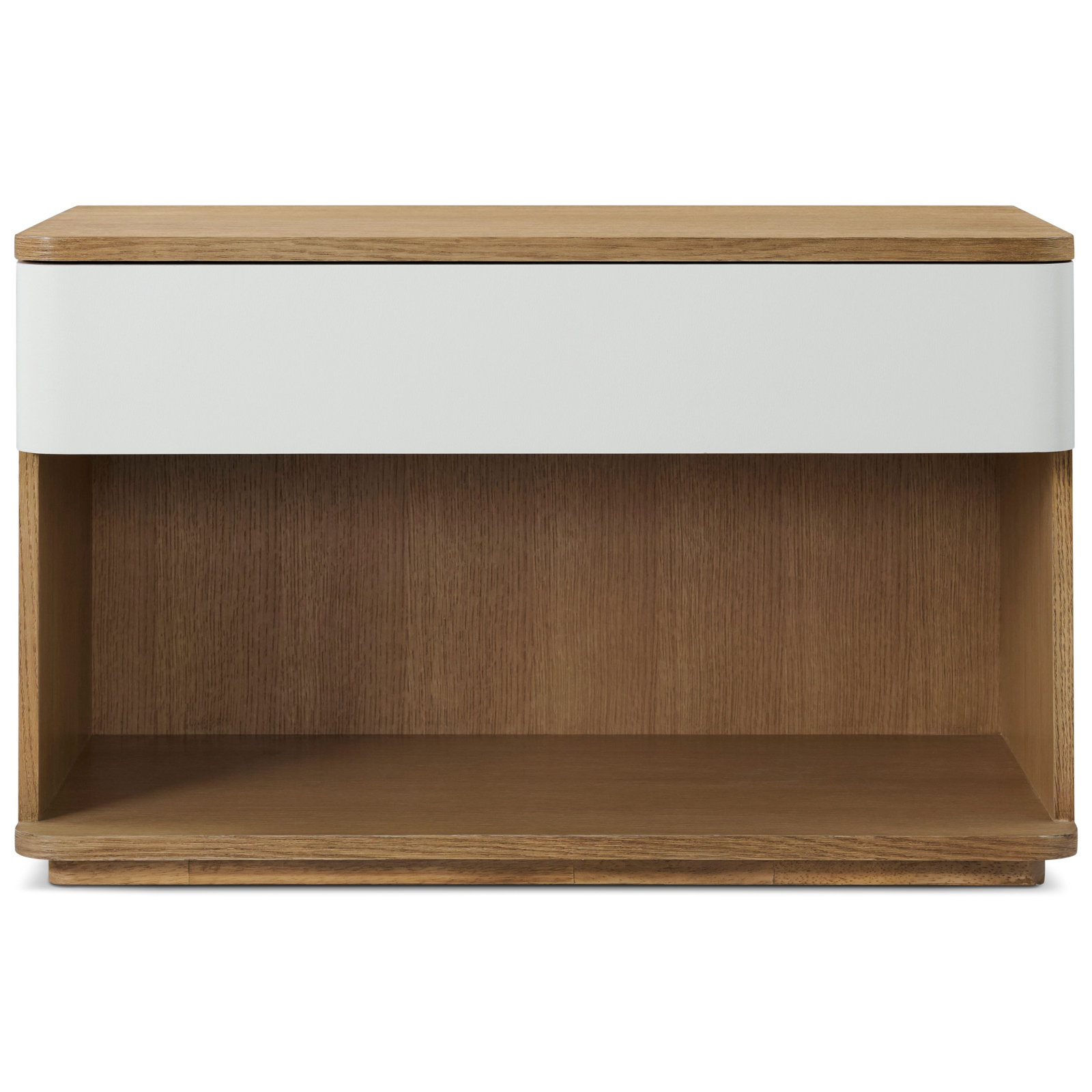 1 - Drawer Nightstand, White/Natural