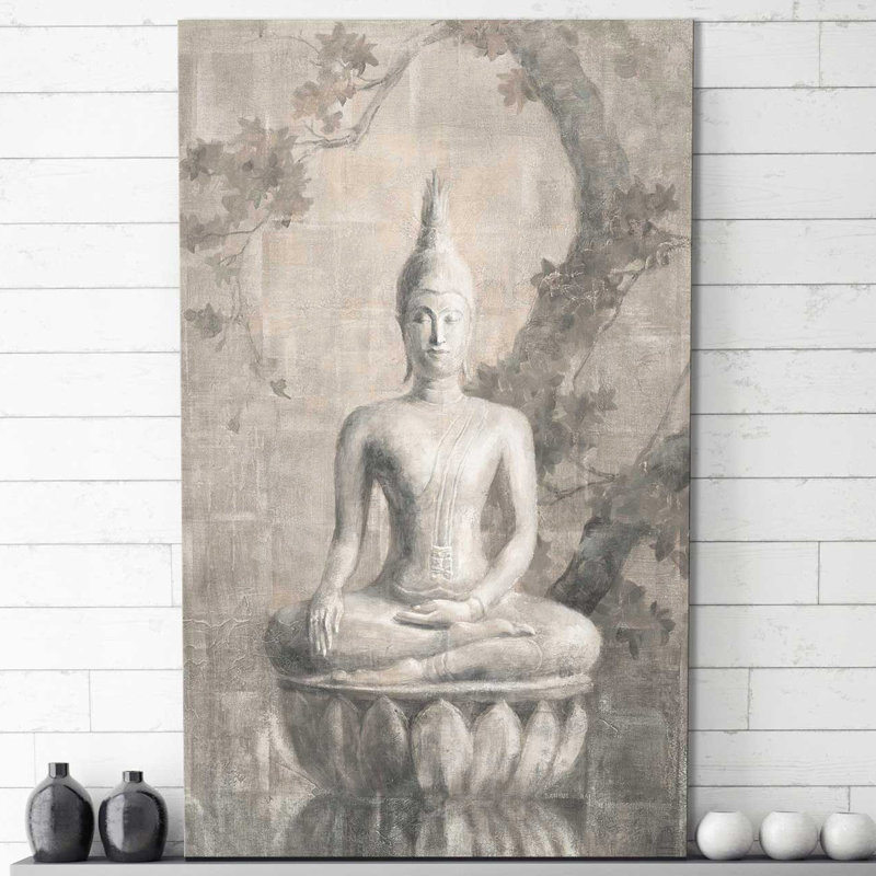 Bouddha neutre - reproduction d'art sur toile, H 30 po x l 18 po x P 1 po, Toile tendue