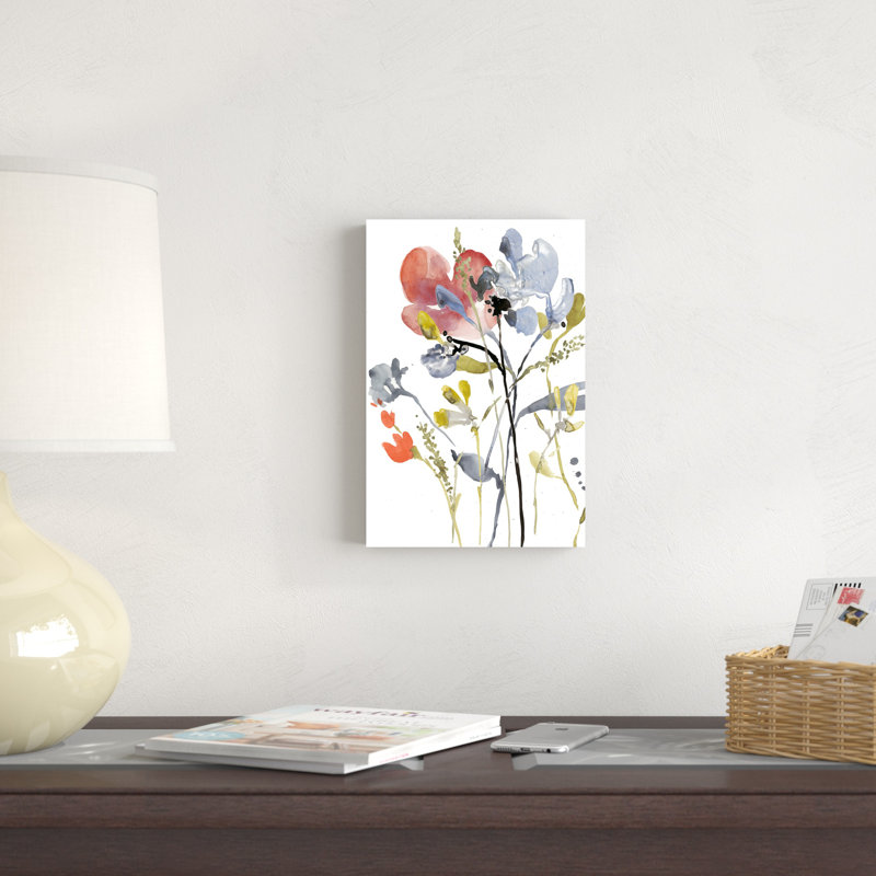 «Flower Overlay I», peinture sur toile, H 12 po x l 8 po