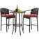 Forest Home 3-Piece  Bar Height Patio Dining Set Outdoor Metal Table Top  For Balcony
