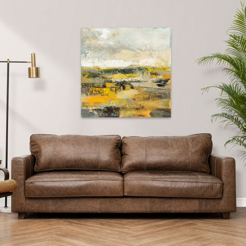 Contemporain avant le printemps I avec art abstrait bleu, H 36 po x l 36 po
