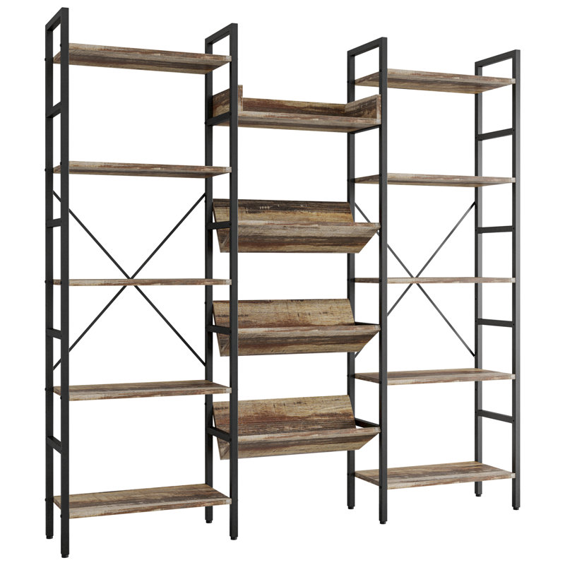Etagere Bookcase, Industrial Brown