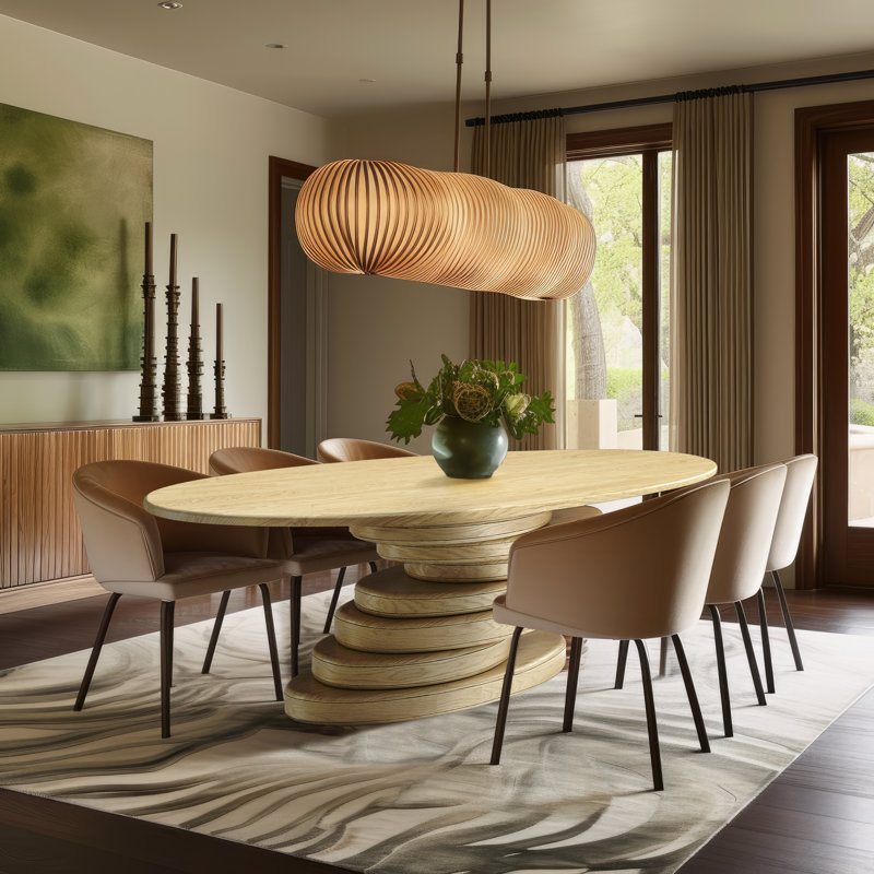 Husnaa Oval Metal Base Dining Table
