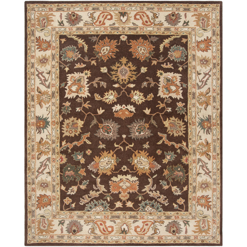 Bulwinder Hand Tufted Wool Floral Rug, Rectangle 8' x 10'